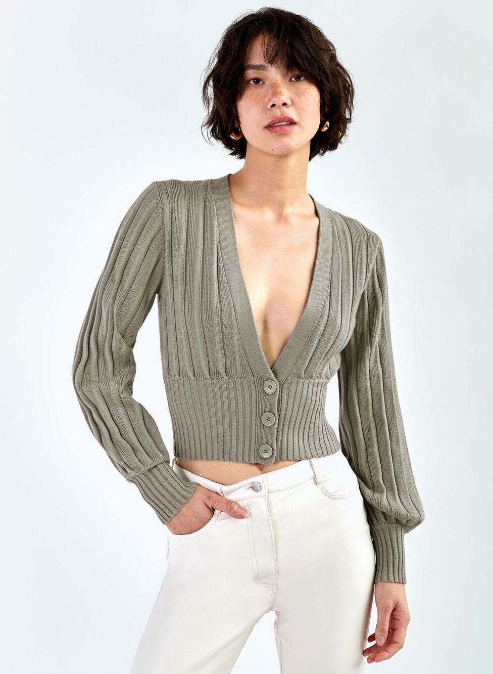 Aritzia Wilfred Merino Wool V-neck Cardigan Size XXS